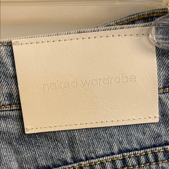 Naked Wardrobe Blue Distressed Jean Shorts - Picture 6 of 7